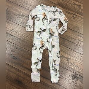 Posh Peanut Baby Boy Dragon Pajamas Sleeper Size 9-12 Months